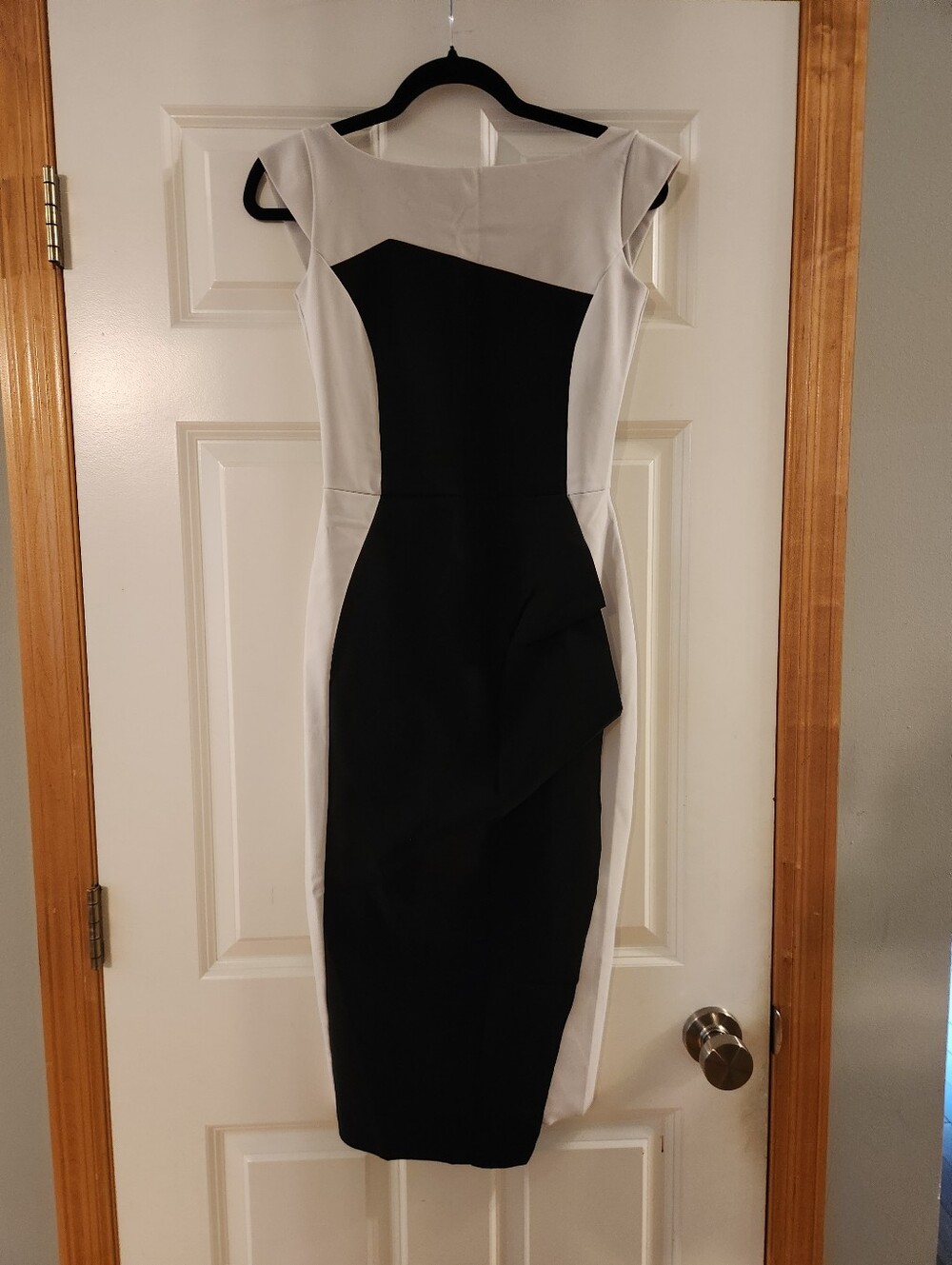 Chiara Boni Classic Two-Tone Black and White Sheath Dress